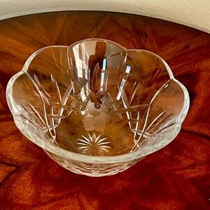 Miller Rogaska Lead Crystal Bowl With Etched Glass and Scalloped Edge Ma…